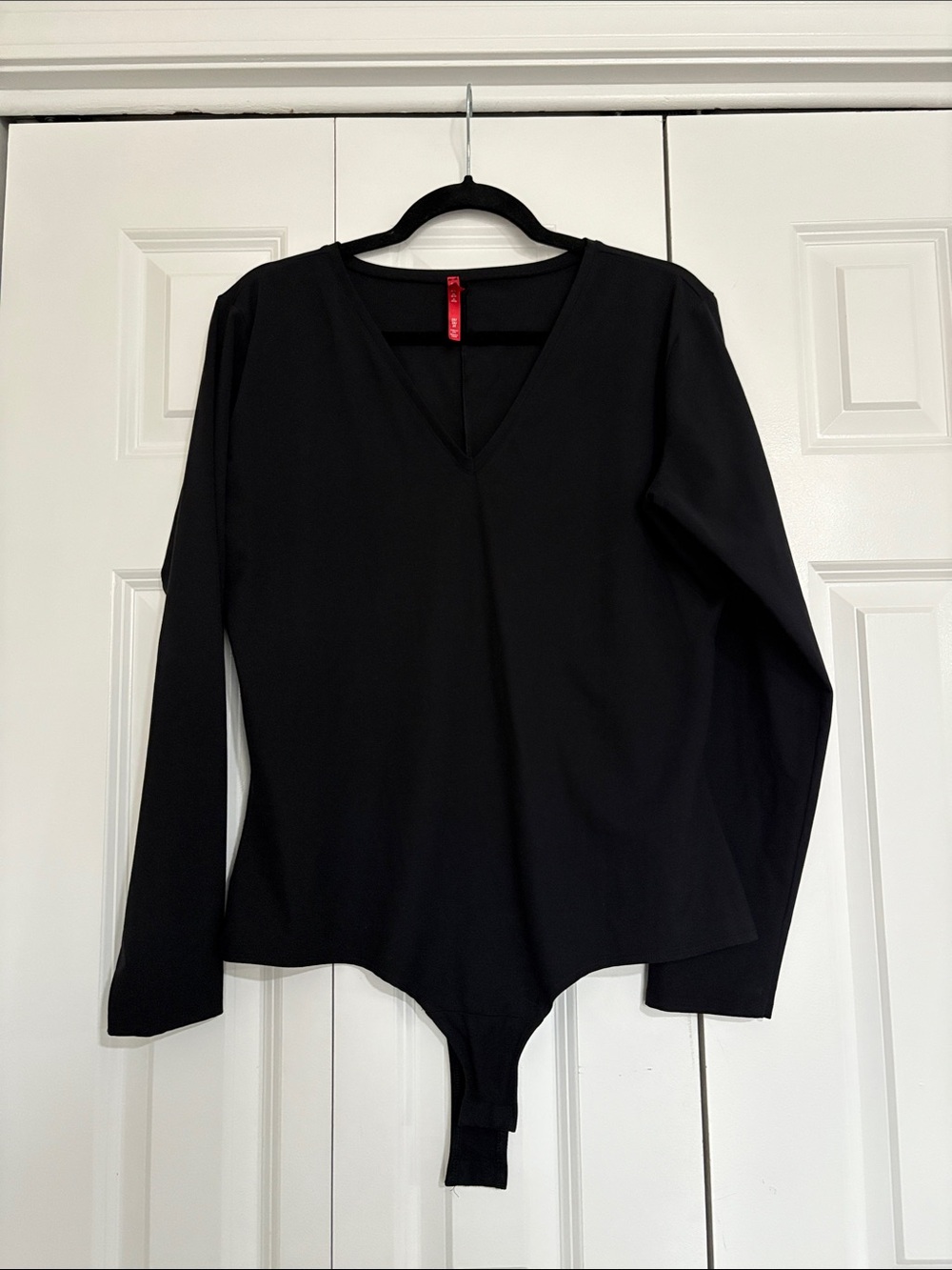 SPANX Black Long-Sleeve V-Neck Bodysuit - Size 2X